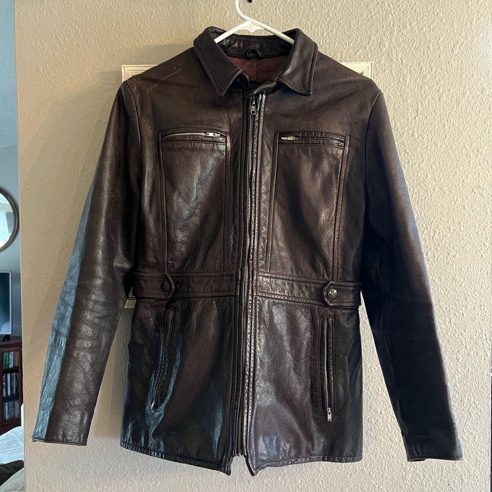 Banana Republic Women’s Leather Jacket Brown Medium